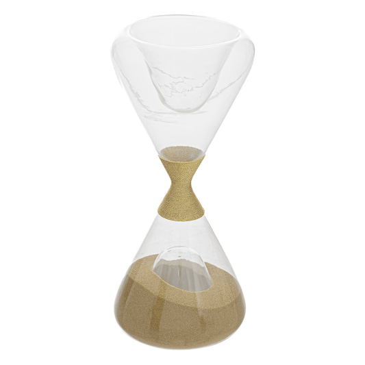 Woven Gold Accent The "Gilded Waist" Glass Decorative Hourglass