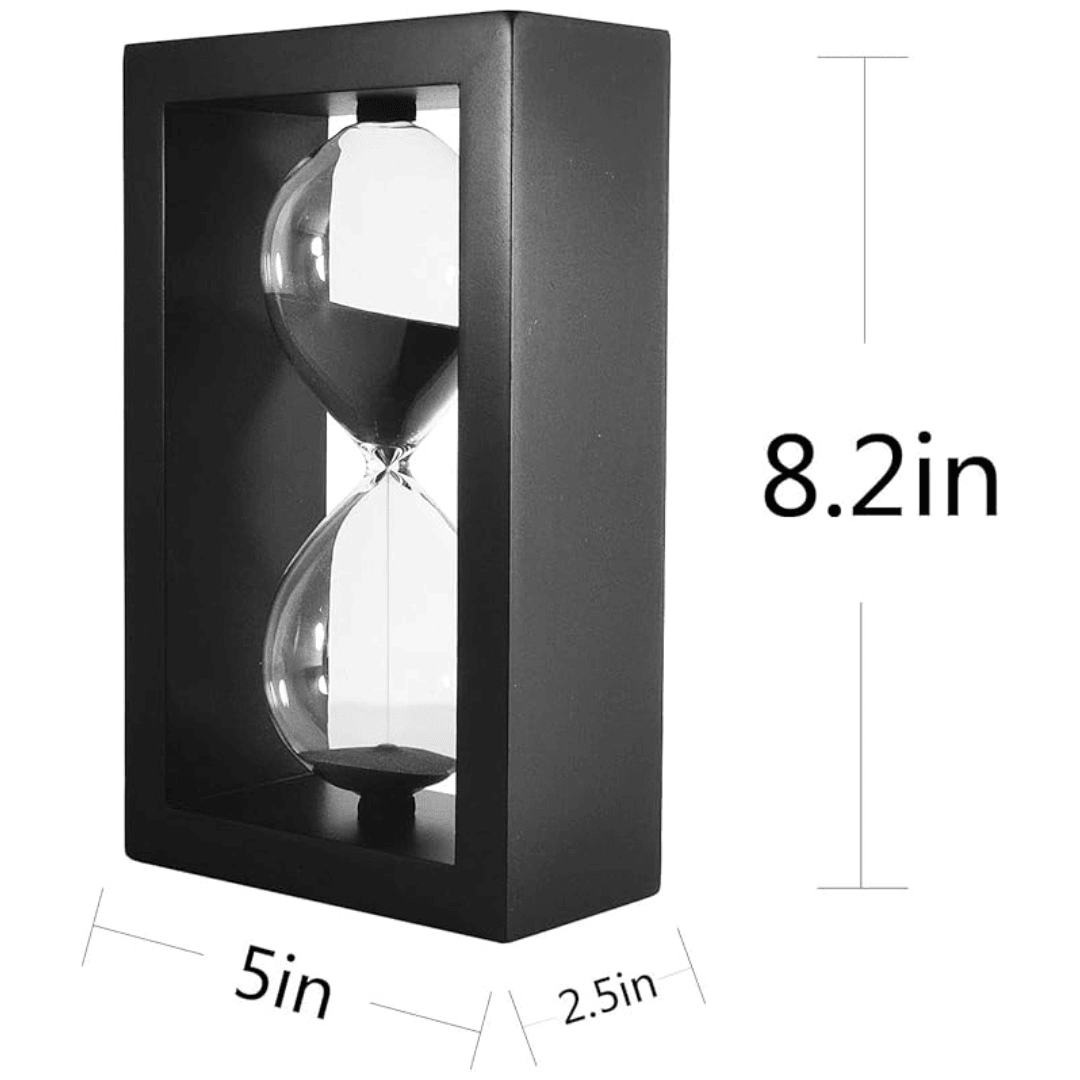 Minimalist Black Frame Timer The Wooden Decorative Hourglass