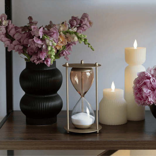4-Minute Timer in Gilded Ombre Glass Metallic Decorative Hourglass