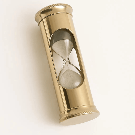 30-Second Brass Timer in Gold Finish Metallic Decorative Hourglass