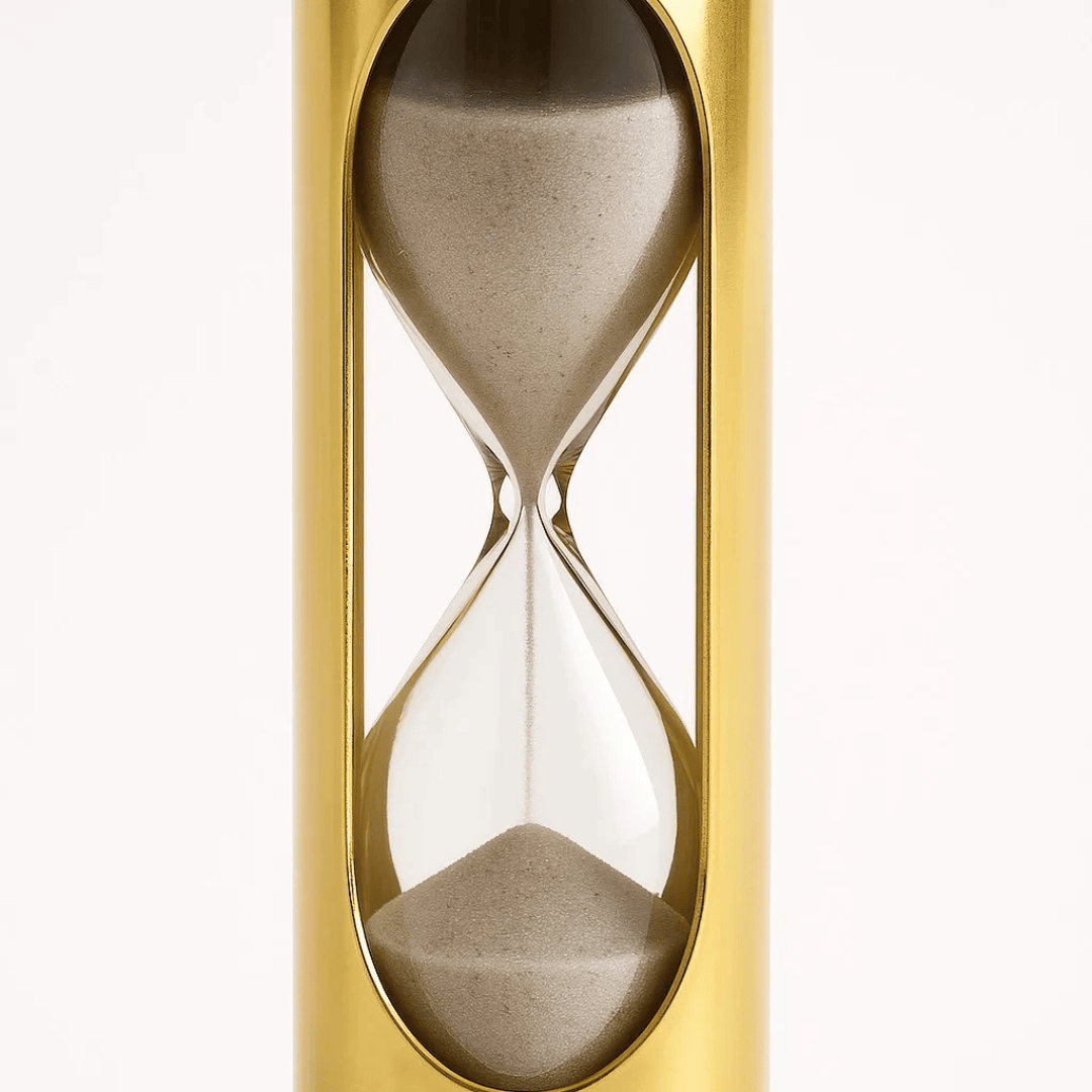 30-Second Brass Timer in Gold Finish Metallic Decorative Hourglass