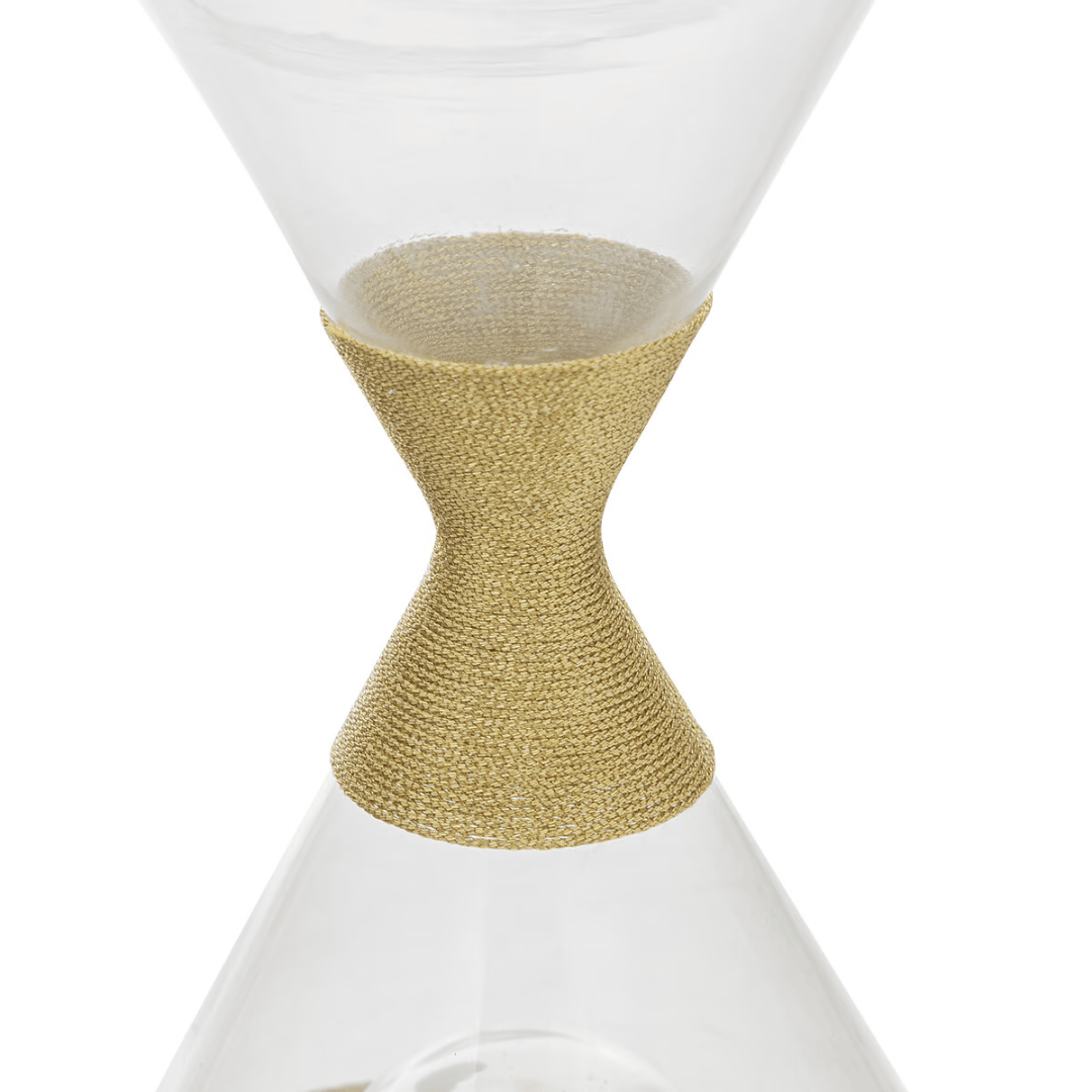Woven Gold Accent The "Gilded Waist" Glass Decorative Hourglass