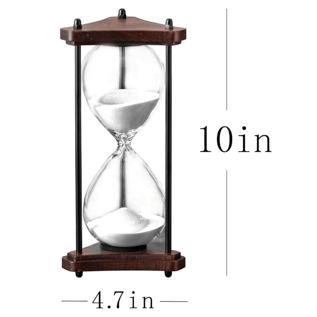 60-Minute Timer in Walnut Finish Wooden Decorative Hourglass