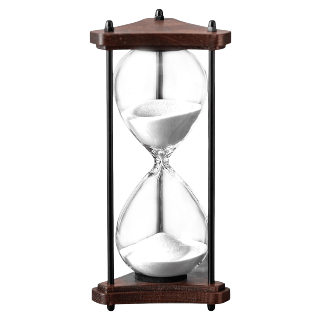 60-Minute Timer in Walnut Finish Wooden Decorative Hourglass
