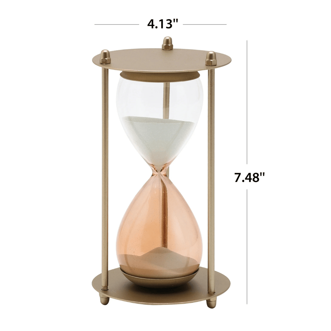 4-Minute Timer in Gilded Ombre Glass Metallic Decorative Hourglass