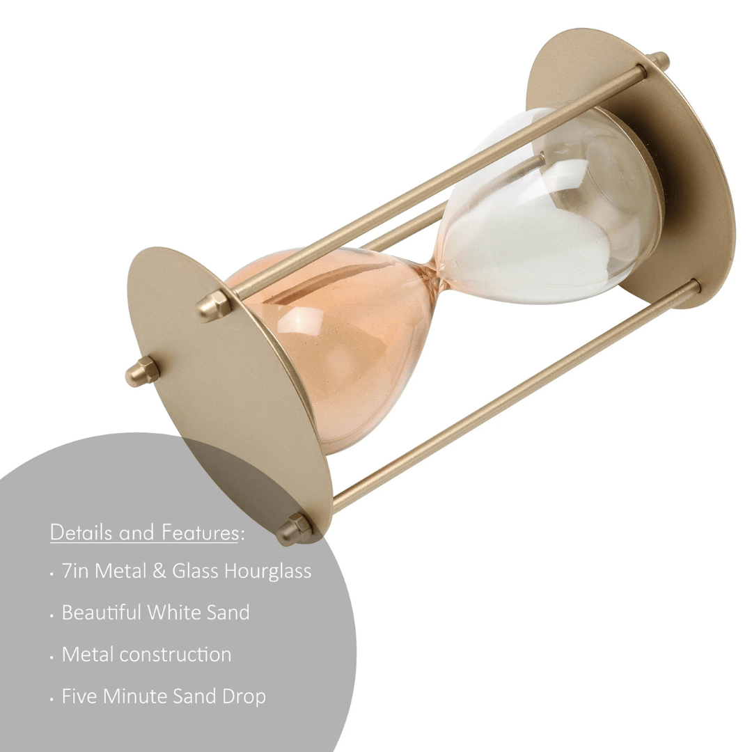 4-Minute Timer in Gilded Ombre Glass Metallic Decorative Hourglass