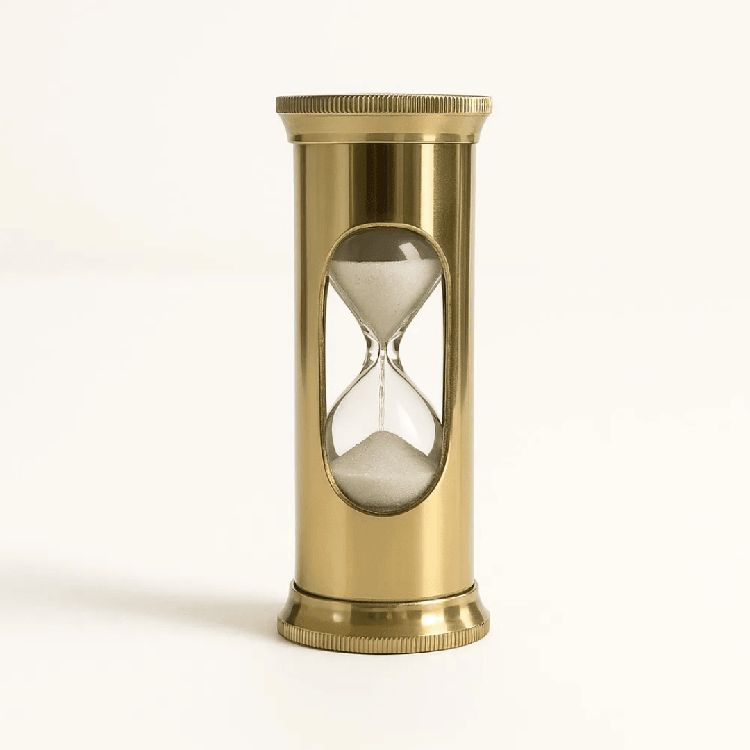30-Second Brass Timer in Gold Finish Metallic Decorative Hourglass