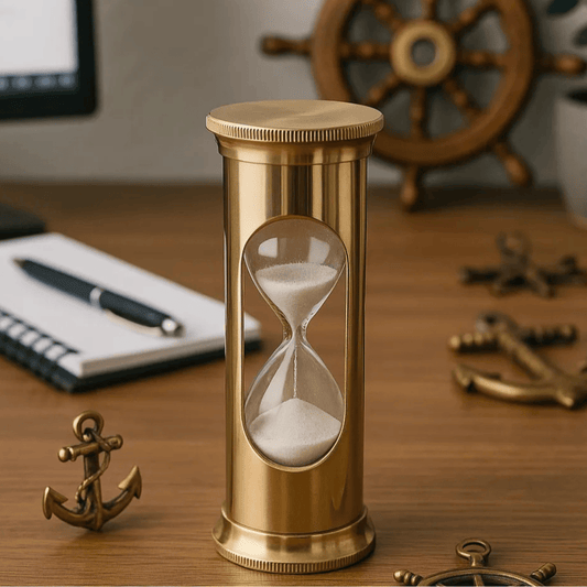 30-Second Brass Timer in Gold Finish Metallic Decorative Hourglass